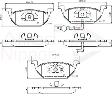 Comline ADB1851 - Тормозные колодки, дисковые, комплект unicars.by