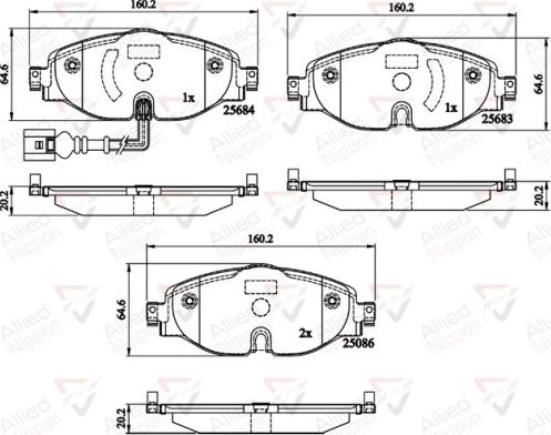 Comline ADB12158 - Тормозные колодки, дисковые, комплект unicars.by