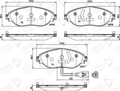 Comline ADB12201 - Тормозные колодки, дисковые, комплект unicars.by