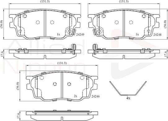 Comline ADB3948 - Тормозные колодки, дисковые, комплект unicars.by