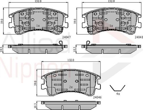 Comline ADB3950 - Тормозные колодки, дисковые, комплект unicars.by