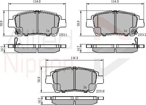 Comline ADB3901 - Тормозные колодки, дисковые, комплект unicars.by