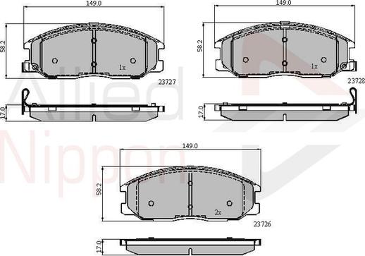 Comline ADB3902 - Тормозные колодки, дисковые, комплект unicars.by