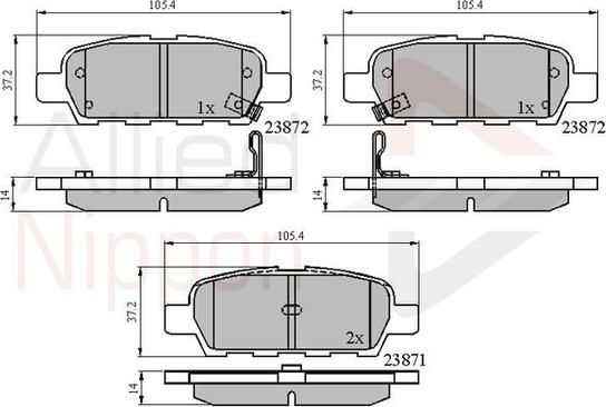 Comline ADB3912 - Тормозные колодки, дисковые, комплект unicars.by