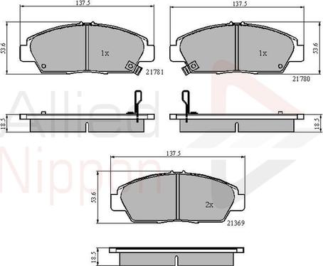 Comline ADB3446 - Тормозные колодки, дисковые, комплект unicars.by