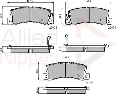 Comline ADB3458 - Тормозные колодки, дисковые, комплект unicars.by