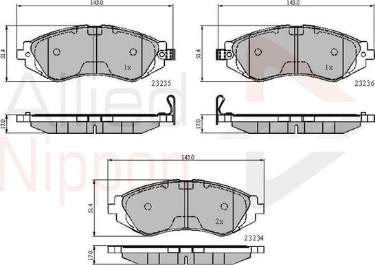 Comline ADB3435 - Тормозные колодки, дисковые, комплект unicars.by