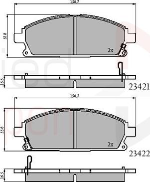 Comline ADB3591 - Тормозные колодки, дисковые, комплект unicars.by