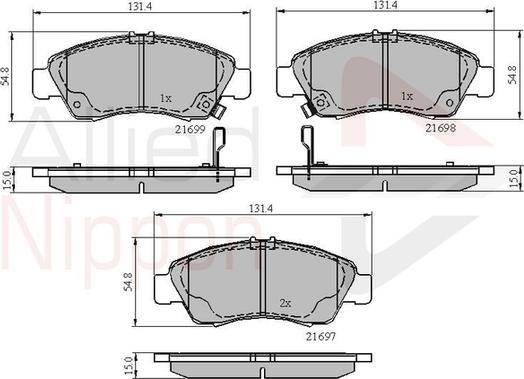 Comline ADB3556 - Тормозные колодки, дисковые, комплект unicars.by