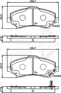 Comline ADB36066 - Тормозные колодки, дисковые, комплект unicars.by