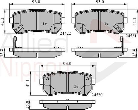 Comline ADB31543 - Тормозные колодки, дисковые, комплект unicars.by