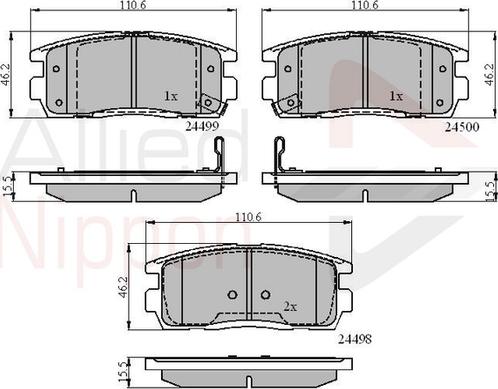 Comline ADB31580 - Тормозные колодки, дисковые, комплект unicars.by