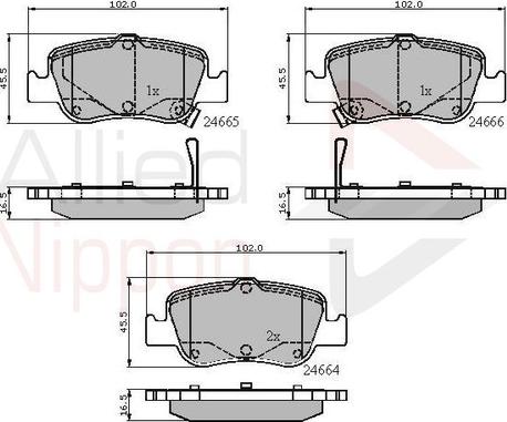 Comline ADB31572 - Тормозные колодки, дисковые, комплект unicars.by