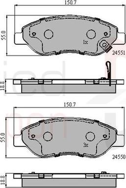 Comline ADB31638 - Тормозные колодки, дисковые, комплект unicars.by