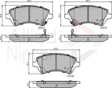 Comline ADB31154 - Тормозные колодки, дисковые, комплект unicars.by