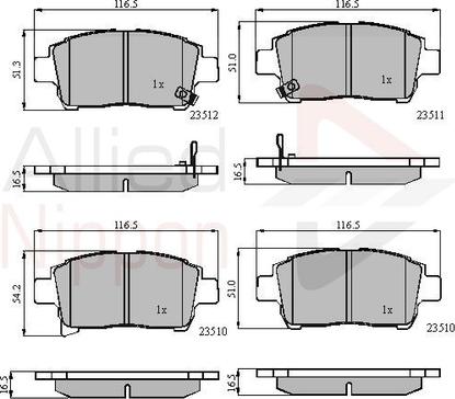 Comline ADB31155 - Тормозные колодки, дисковые, комплект unicars.by