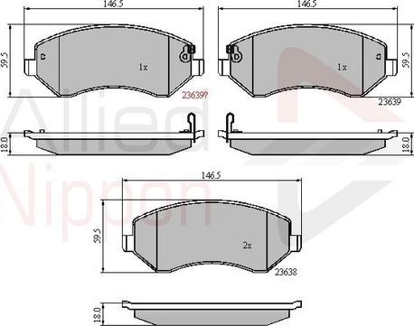 Comline ADB31162 - Тормозные колодки, дисковые, комплект unicars.by