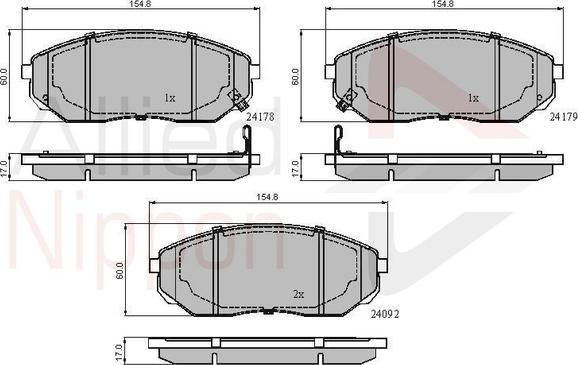 Comline ADB31178 - Тормозные колодки, дисковые, комплект unicars.by