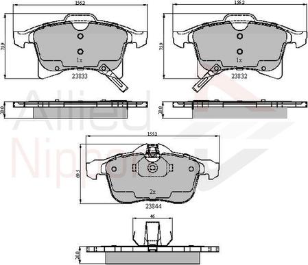 Comline ADB31307 - Тормозные колодки, дисковые, комплект unicars.by