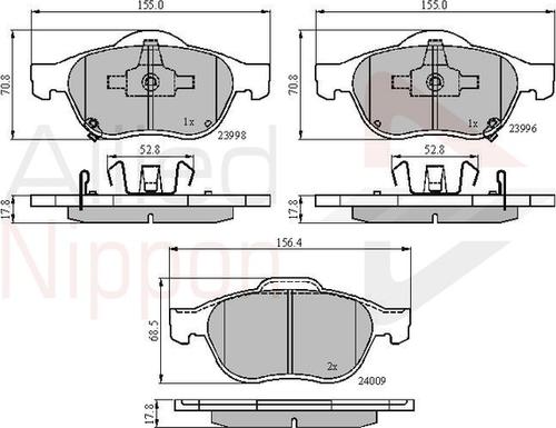 Comline ADB31249 - Тормозные колодки, дисковые, комплект unicars.by