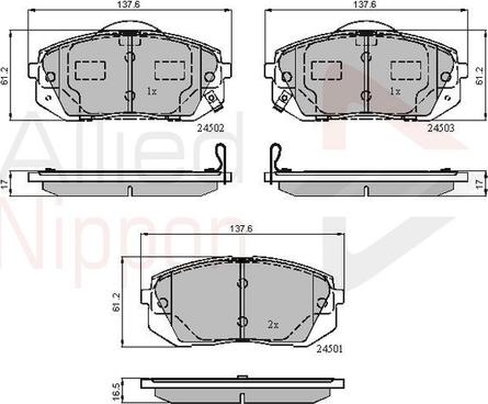 Comline ADB31768 - Тормозные колодки, дисковые, комплект unicars.by