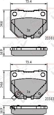 Comline ADB31739 - Тормозные колодки, дисковые, комплект unicars.by