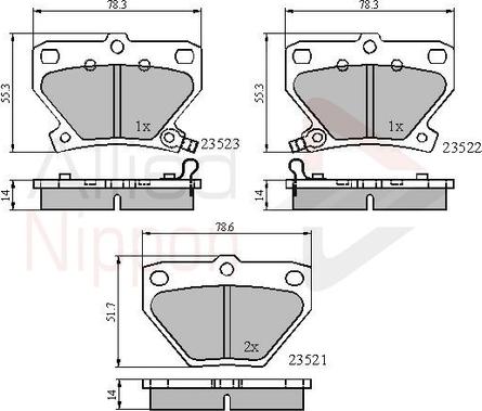 Comline ADB3841 - Тормозные колодки, дисковые, комплект unicars.by