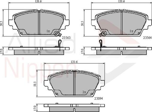 Comline ADB3802 - Тормозные колодки, дисковые, комплект unicars.by