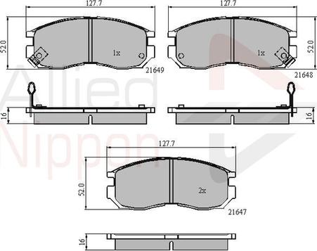 Comline ADB3363 - Тормозные колодки, дисковые, комплект unicars.by