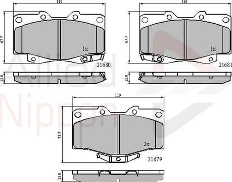 Comline ADB3333 - Тормозные колодки, дисковые, комплект unicars.by