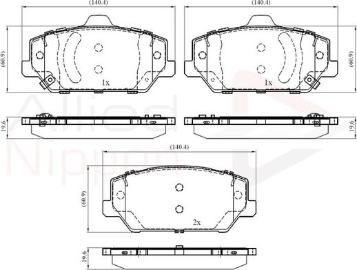 Comline ADB32440 - Тормозные колодки, дисковые, комплект unicars.by