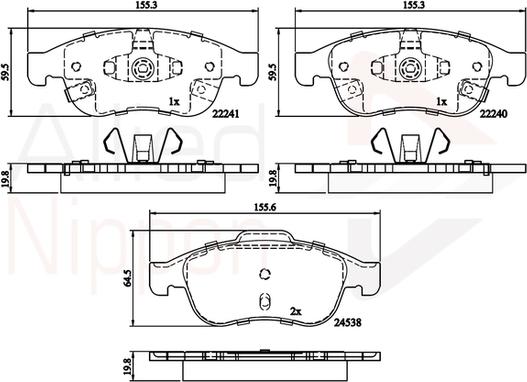 Comline ADB32293 - Тормозные колодки, дисковые, комплект unicars.by