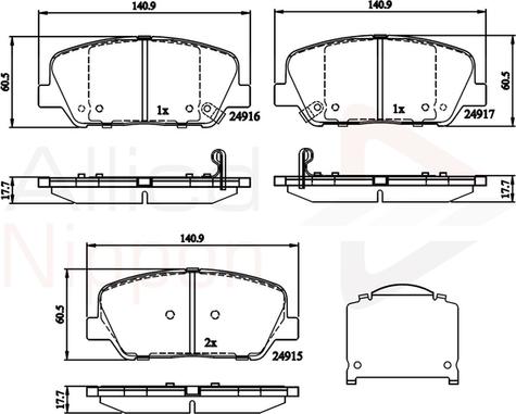 Comline ADB32259 - Тормозные колодки, дисковые, комплект unicars.by