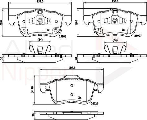 Comline ADB32280 - Тормозные колодки, дисковые, комплект unicars.by