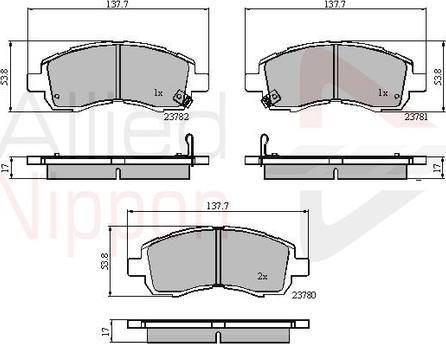 Comline ADB3757 - Тормозные колодки, дисковые, комплект unicars.by