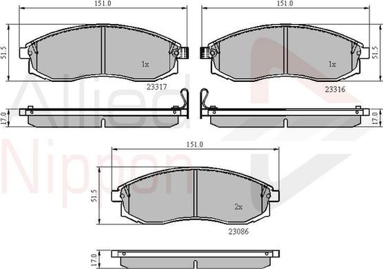 Comline ADB3776 - Тормозные колодки, дисковые, комплект unicars.by