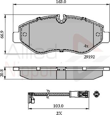 Comline ADB21555 - Тормозные колодки, дисковые, комплект unicars.by