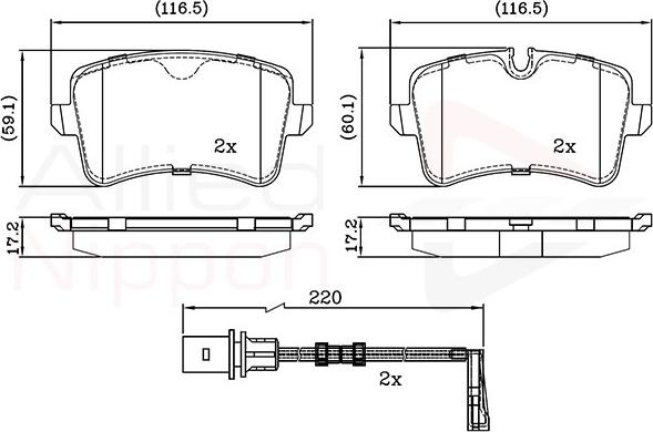 Comline ADB22121 - Тормозные колодки, дисковые, комплект unicars.by