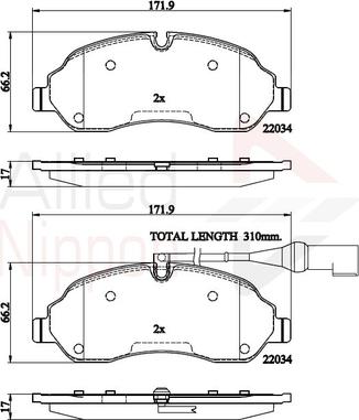 Comline ADB22214 - Тормозные колодки, дисковые, комплект unicars.by