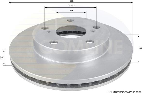 Comline ADC0190V - Тормозной диск unicars.by