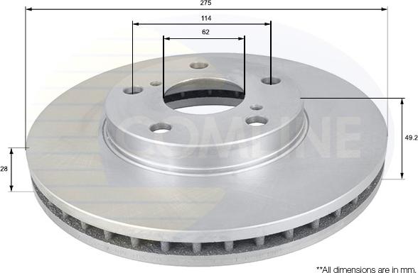 Comline ADC0145V - Тормозной диск unicars.by