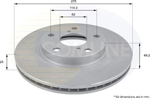 Comline ADC01100V - Тормозной диск unicars.by