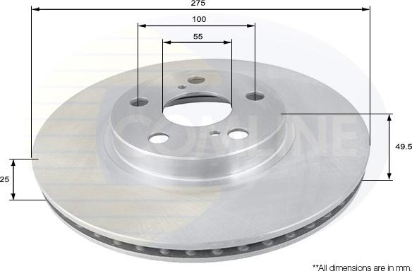 Comline ADC01113V - Тормозной диск unicars.by