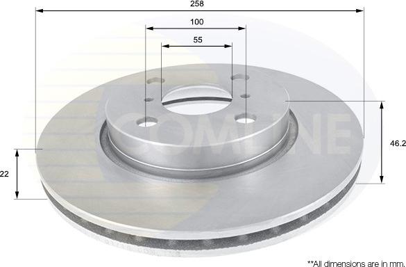 Comline ADC01133V - Тормозной диск unicars.by