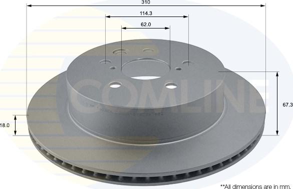 Comline ADC01123V - Тормозной диск unicars.by