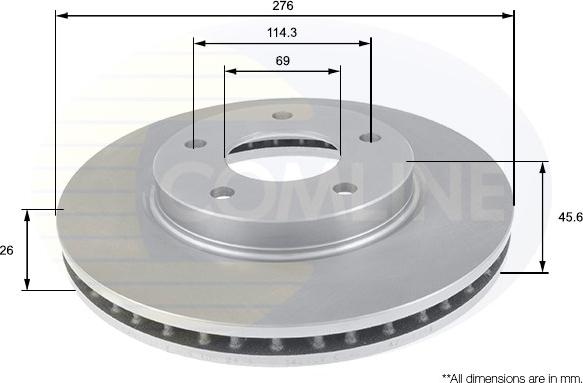 Comline ADC0381V - Тормозной диск unicars.by