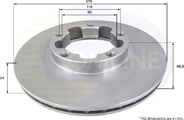 Comline ADC0286V - Тормозной диск unicars.by