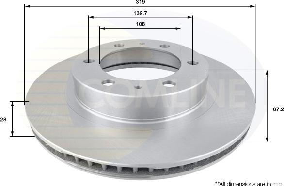 Comline ADC2509V - Тормозной диск unicars.by