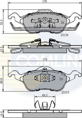 Comline CBP0490 - Тормозные колодки, дисковые, комплект unicars.by