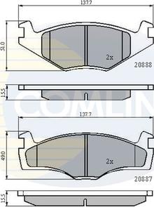 Comline CBP0148 - Тормозные колодки, дисковые, комплект unicars.by